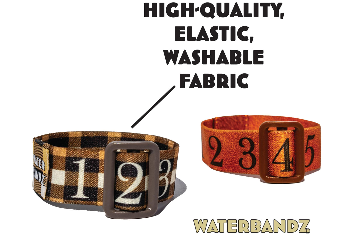 WaterBandz - Stay Hydrated: Elastic Fabric Bands Make your Daily Water Intake Simple and Fun! Universal size for Water Bottles, Cups, and Glasses