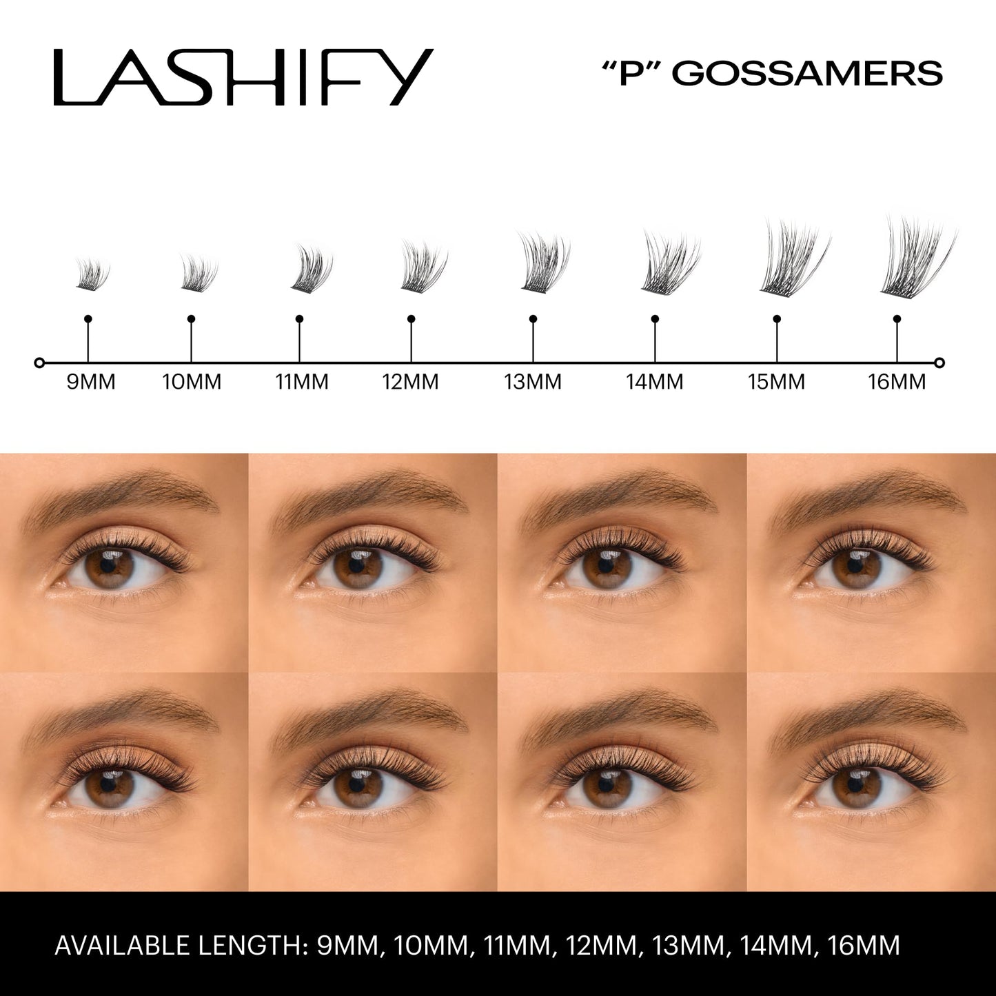 Lashify Plushy 10mm Gossamer Lashes in Black, Easy DIY False Lashes for a Voluminous Yet Still Natural Look