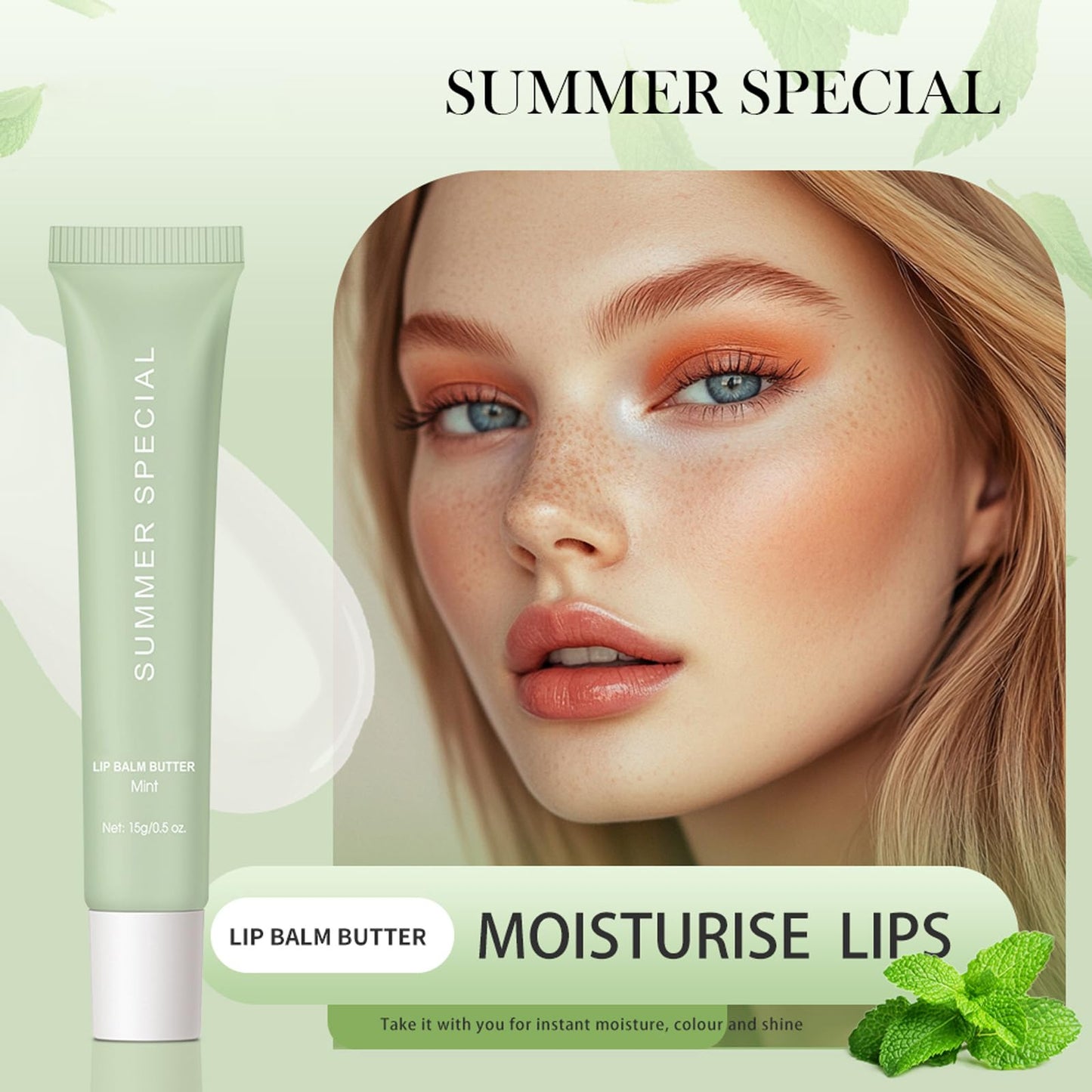 Summer Special Lip Butter Nourishing Hydration Lip Gloss with Shea Butter & Olive Oil Soothes Dry Lips and Lip Care Lip Balm with Natural Tint & Gloss Beauty and Personal Care Eudivine