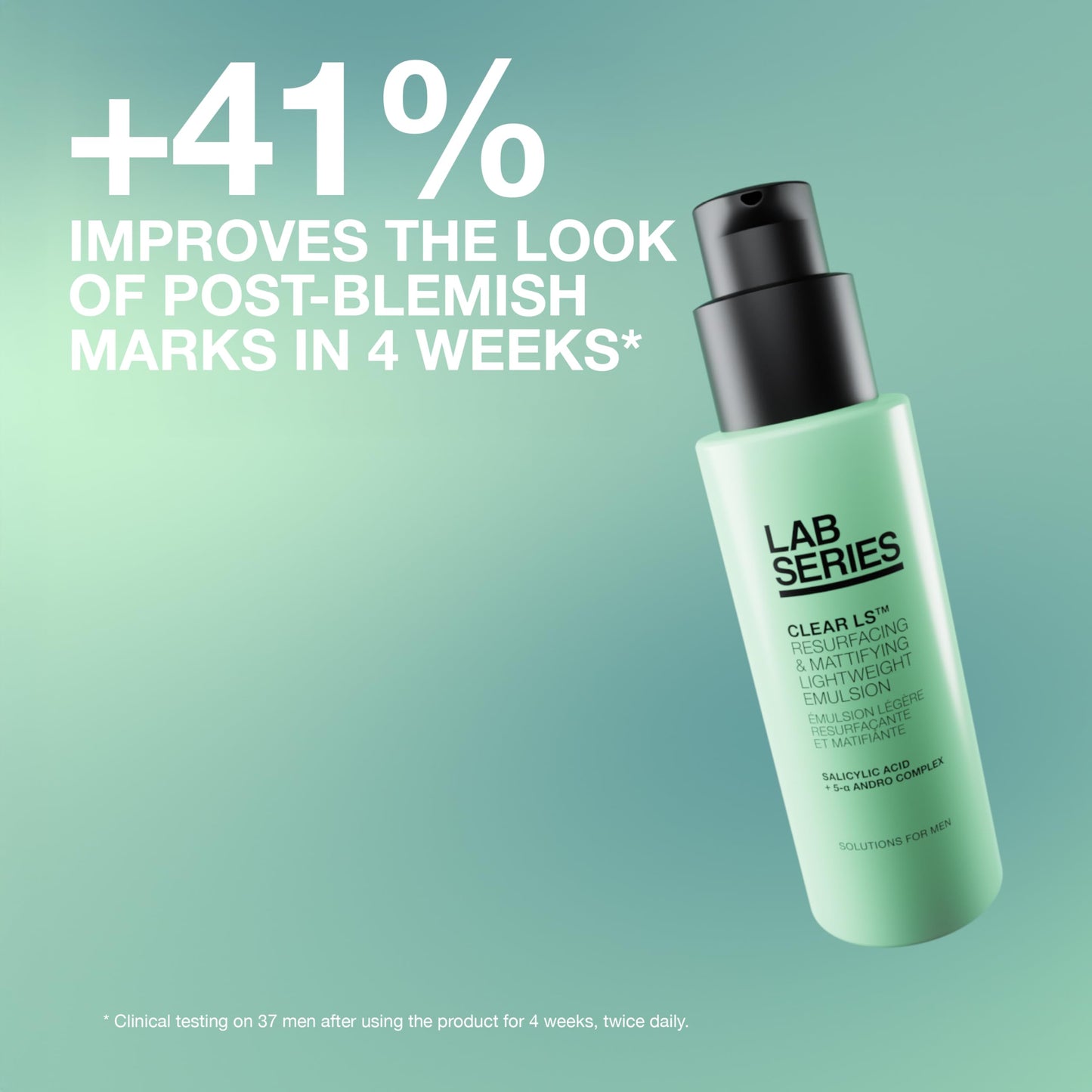 Lab Series Men's Clear LS Mattifying Lightweight Moisturizer with Salicylic Acid - Face Emulsion Suitable for Acne Prone Skin - Skin Care for Men