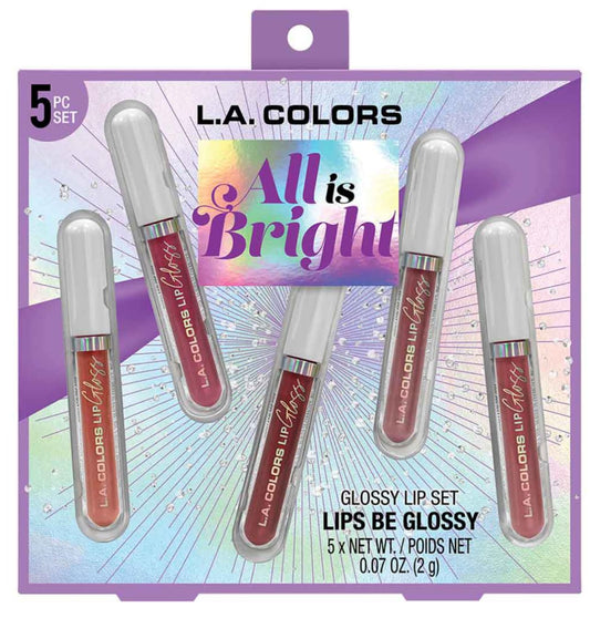 L.A. COLORS All Is Bright 5pc Glossy Lip Set, Lips Be Glossy, 1 Fl Oz (Pack of 1) Beauty & Personal Care L.A. COLORS