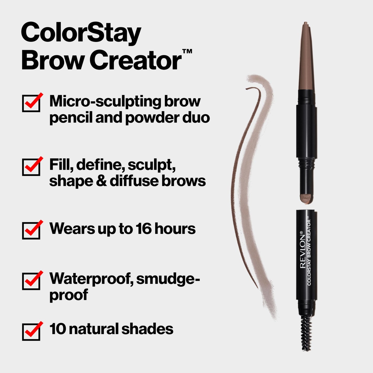 Revlon ColorStay Brow Creator, 2-in-1 Precise Eyebrow Pencil & Powder with Spoolie Brush, Waterproof & Long Lasting, 600 Blonde, 0.003 oz