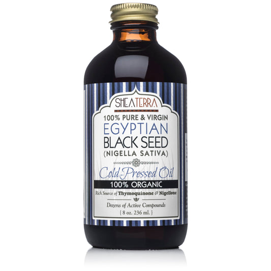 Shea Terra Egyptian Black Seed Cold Pressed Extra Virgin Oil, All Natural Oil to Support Immune System, Encourage Hair Growth & Skin Tone, Assist in