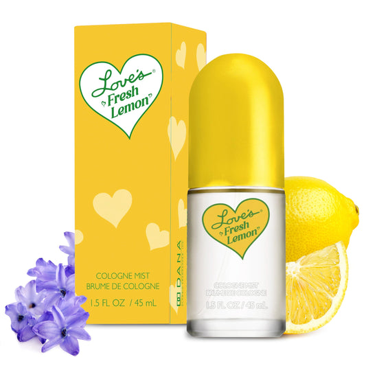 Dana Love's Fresh Lemon Cologne Mist 1.5 Fl. Oz. Invigorating and Uplifting Lemon Scented Body Mist for Women, Classic Fragrance for Everyday