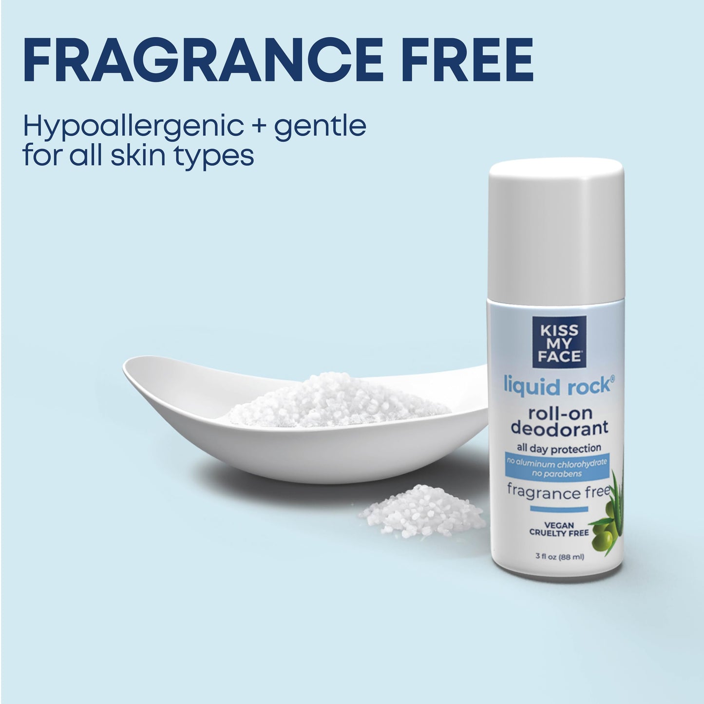 Kiss My Face, Natural Liquid Rock Deodorant, No Fragrance, 3 fl oz (88 Milliliter). Pack of 4. Beauty and Personal Care Kiss My Face