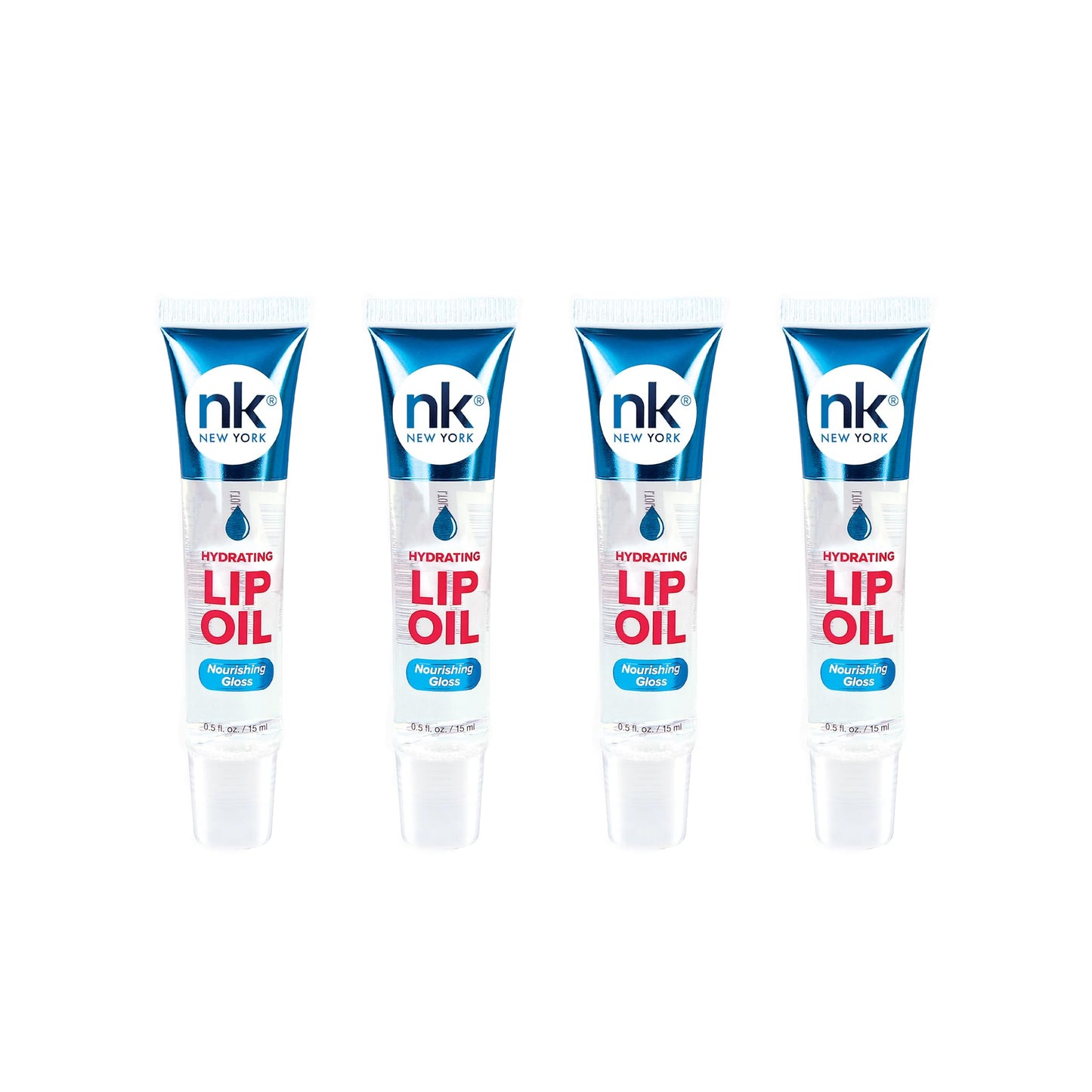 Nicka K Hydrating Lip Oil Nourishing Glass (GLOSS-4PK)