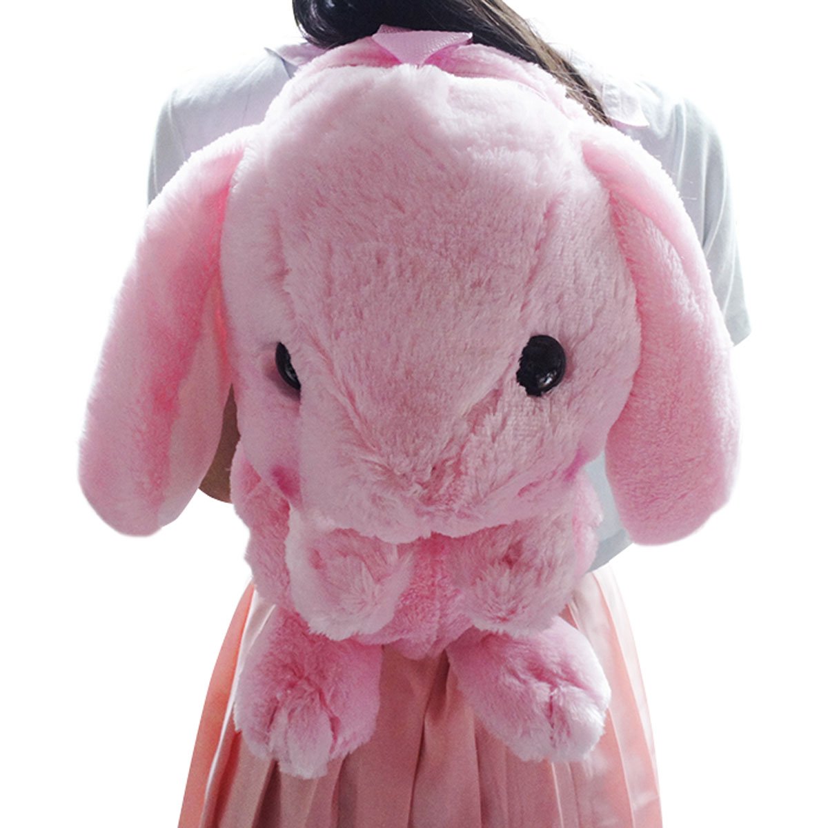 TOLLION Plush Stuffed Animal Backpack Bunny Backpack with Adjustable Gift for Women Girl (Pink)