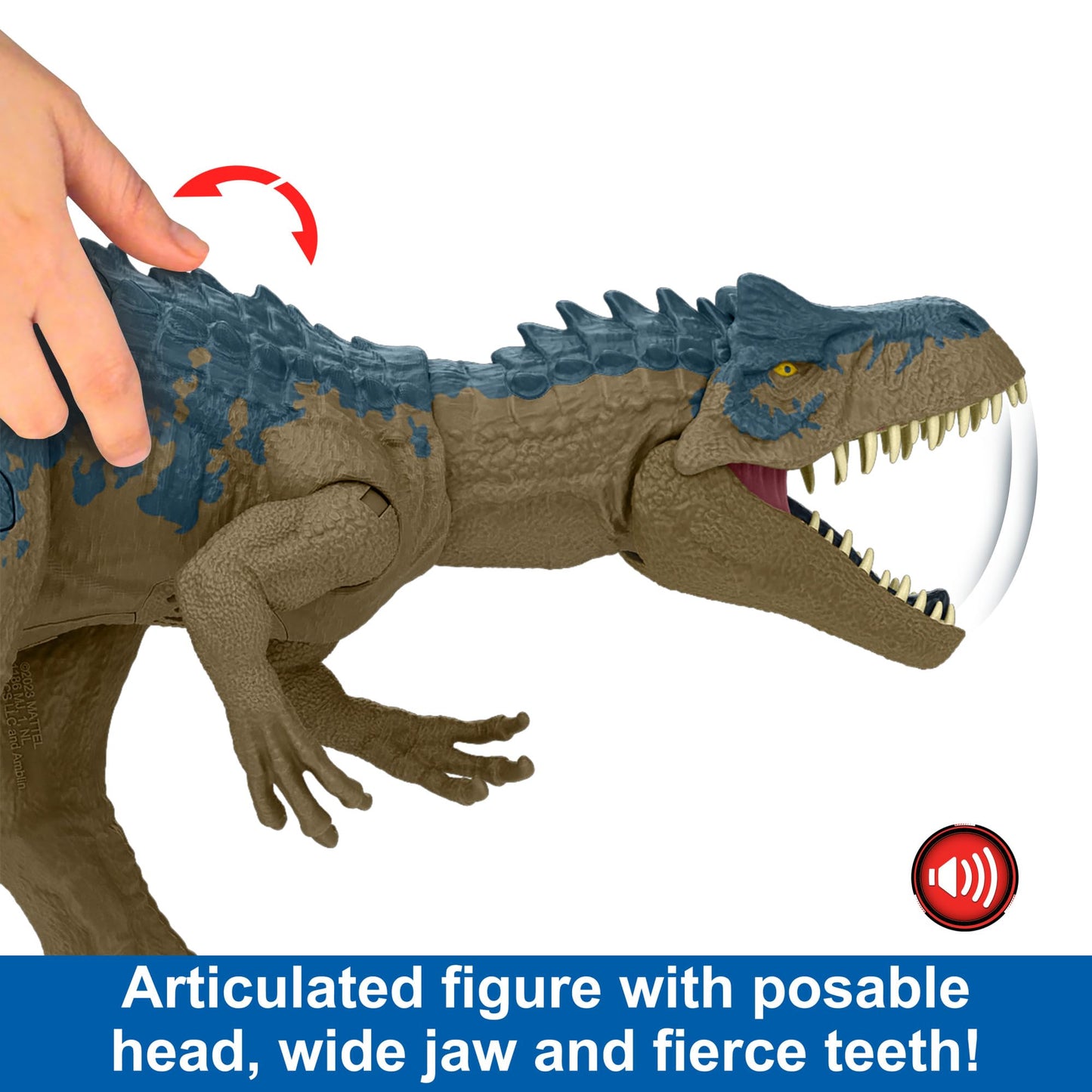 Mattel Jurassic World Ruthless Rampagin Allosaurus Dinosaur Toy, Action Figure with Continuous Chomp Attack & Roar Sounds, Button Activated Evolved…