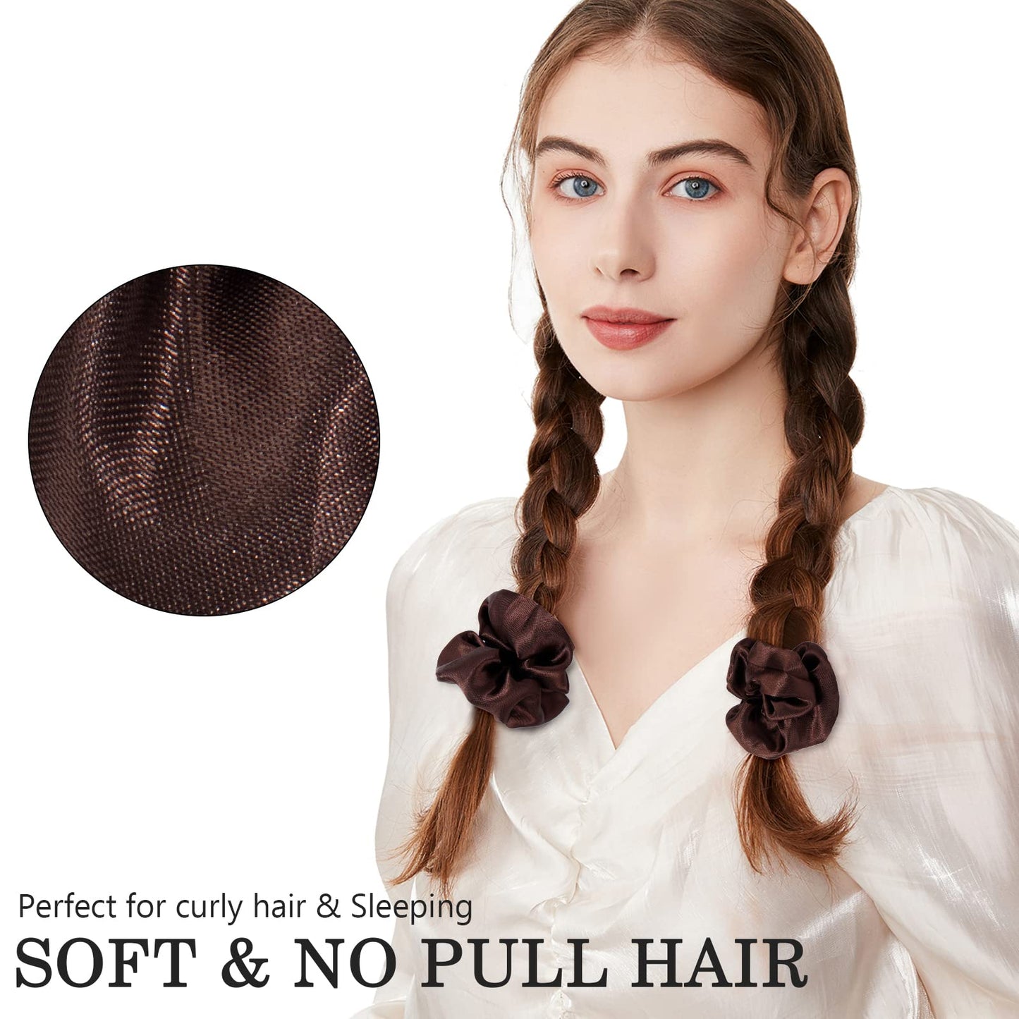 ADRIONE Satin Scrunchies for Women & Girls - 60 Pack Silk Scrunchies for Curly Hair Beauty and Personal Care ADRIONE