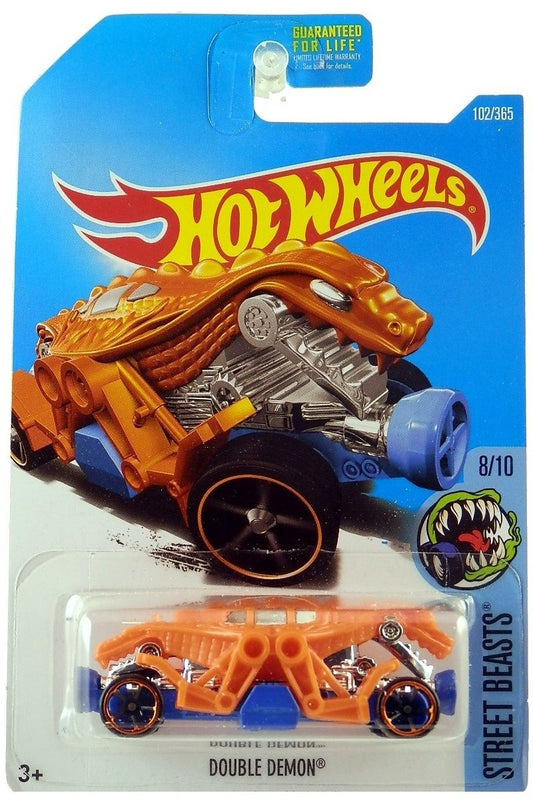 Hot Wheels 2017 Street Beasts Double Demon (Dragon Car) 102/365, Orange