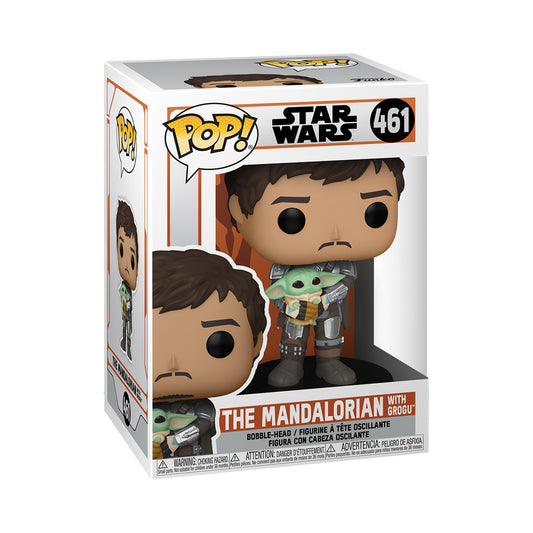 POP Funko Star Wars: The Mandalorian - Mandalorian (Din Djarrin) Holding The Child (Grogu), Multicolor (54525)
