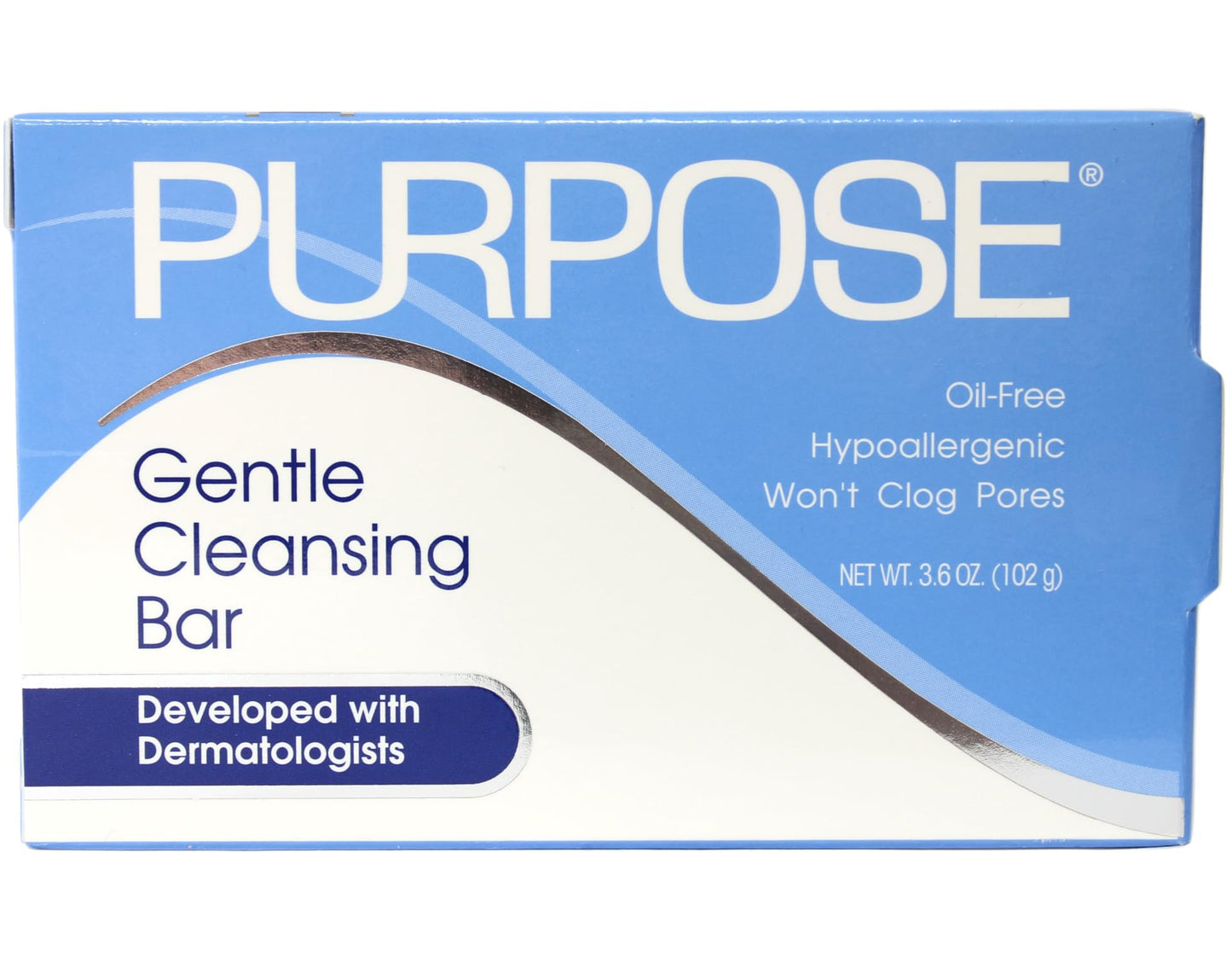 PURPOSE Gentle Cleansing Bar, Gentle As Water, All Skin Types, For Sensitive & Dry Skin, Oil-free, Hypoallergenic, Sulfate-Free, 3.6 oz Bar, Pack of 4