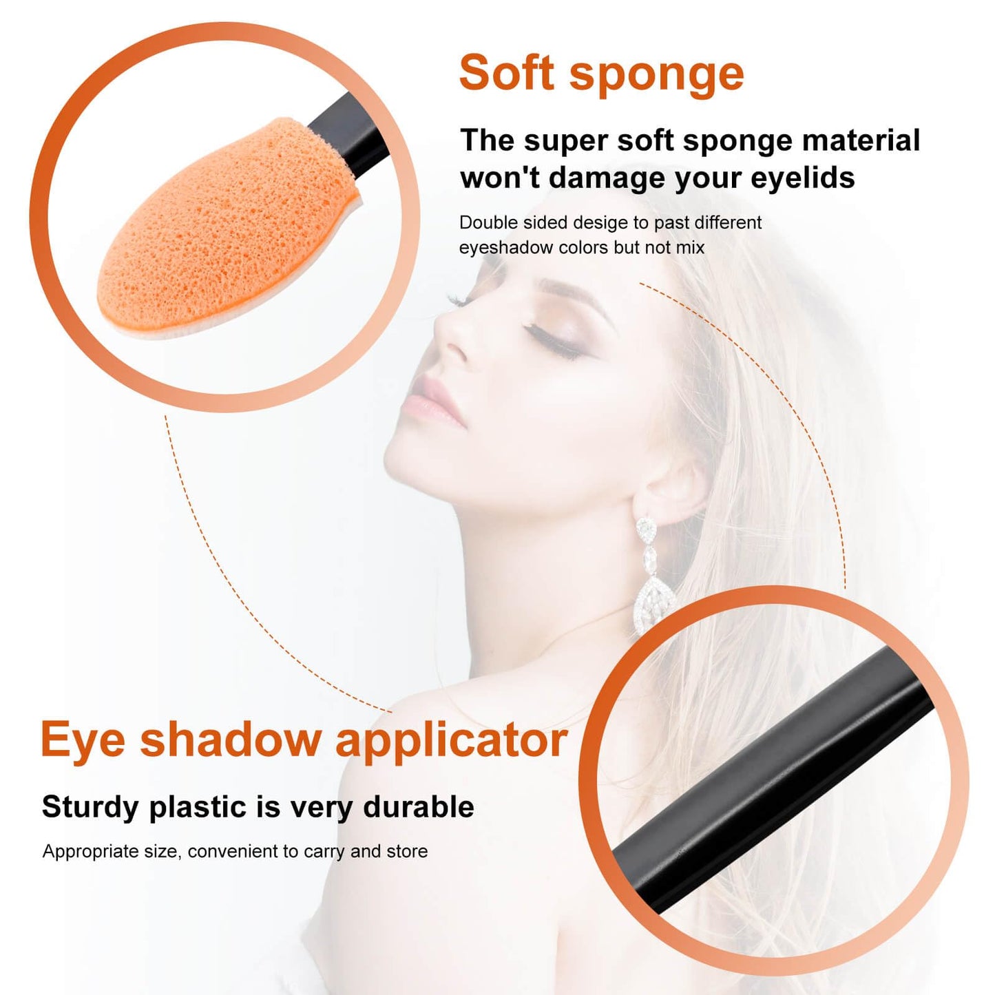300PCS Disposable Eyeshadow Applicators, Dual Sides Eyeshadow Brushes Applicator, Eye Makeup Sponge Applicators