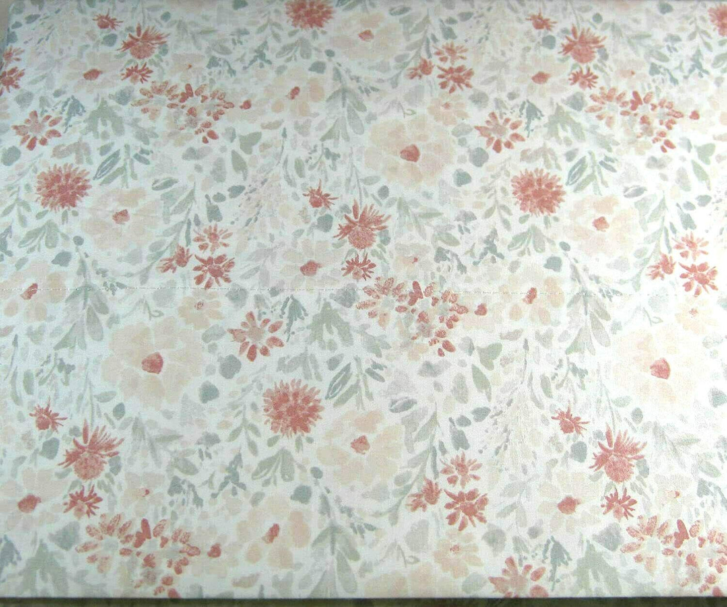Lauren Ralph Lauren Queen Size Floral Print Sheet Set Pink and Gray 100% Cotton