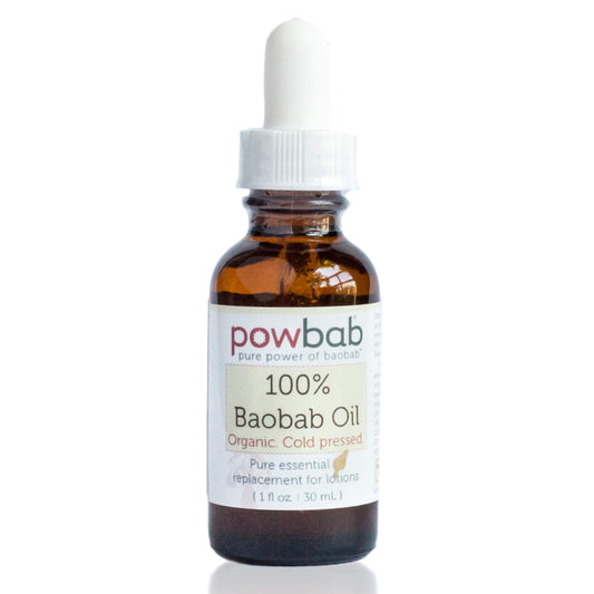 powbab 100% Baobab Oil Cold Pressed, Raw Essential Organic Body Oil for Hair and Nail. Face Cleansing Skincare Moisturizer from Baobab Seeds. African