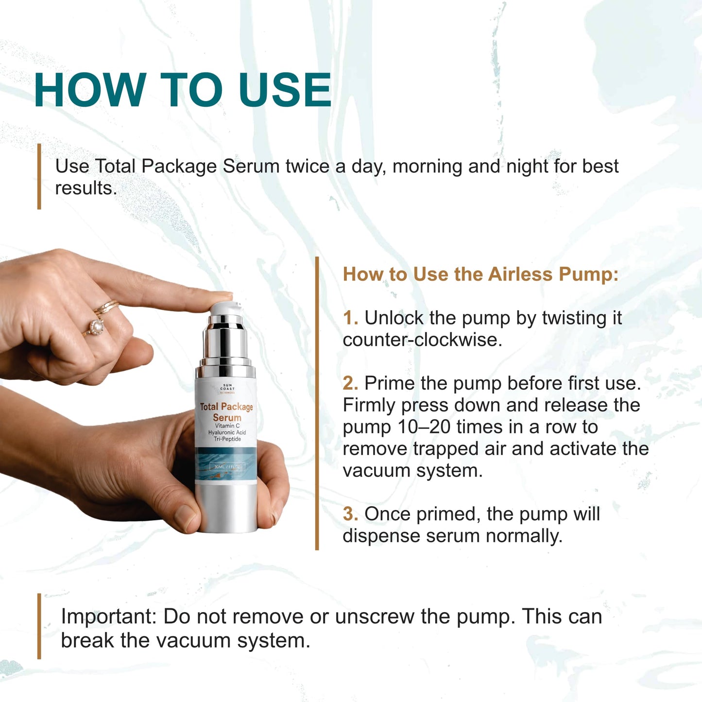 Sun Coast Sciences - Total Package Serum - Vitamin C Serum with Hyaluronic Acid & Peptides for Face - Hydrating Anti Aging Face Serum for Smoother Beauty and Personal Care SUN COAST SCIENCES