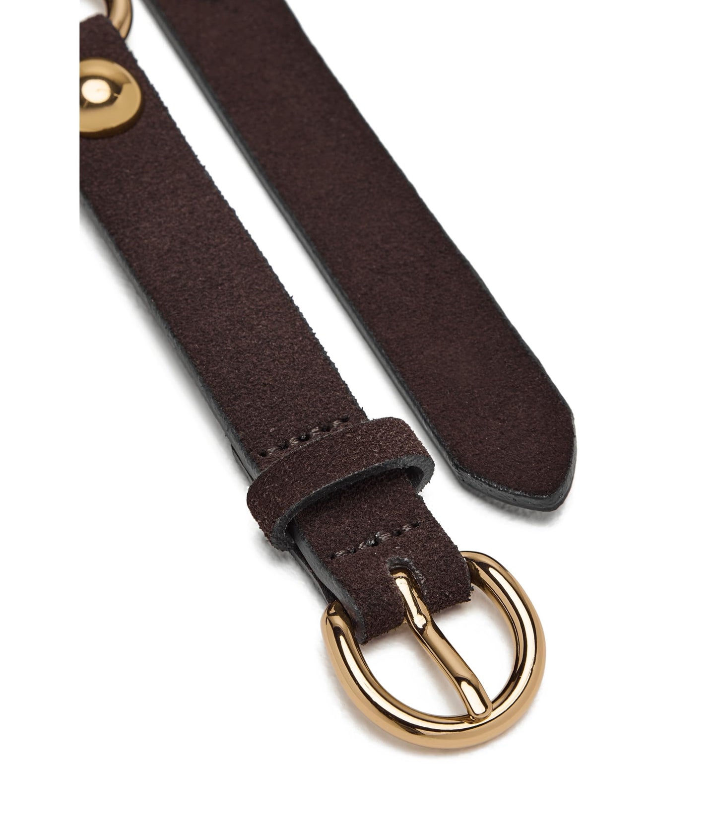 Madewell Women's Suede Large Stud Belt, Dark Carob, Small