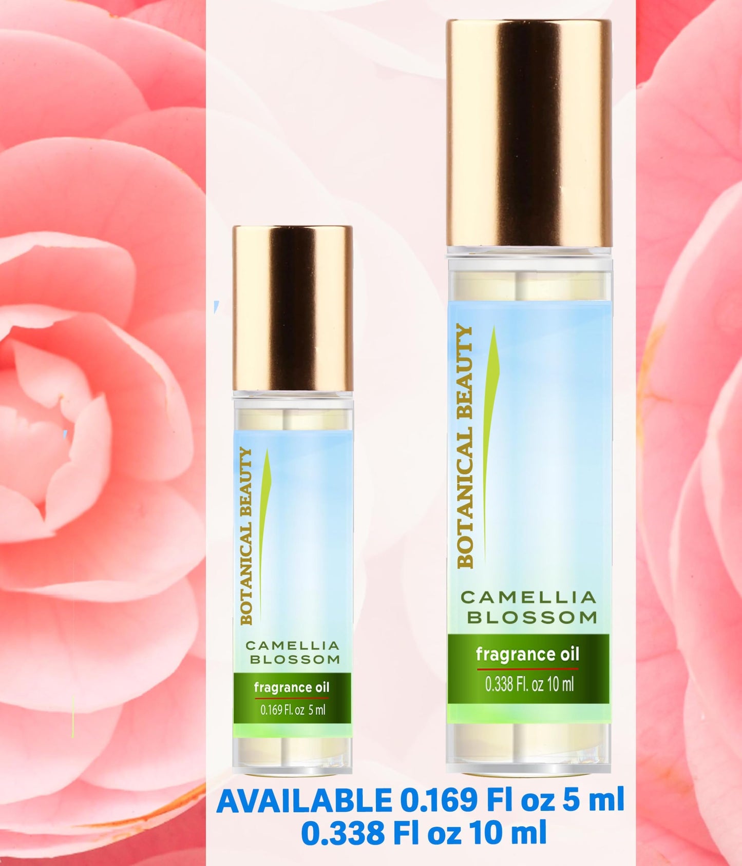 Botanical Beauty CAMELLIA BLOSSOM FRAGRANCE OIL ROLL-ON 0.338 Fl Oz 10 ml Rollerball Perfume, Long Lasting an luxury scent of blend of Magnolia