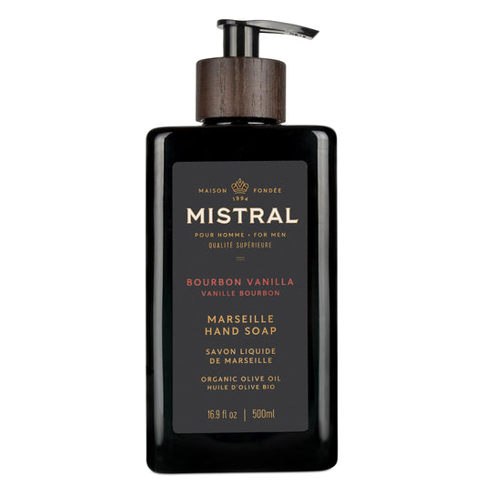Mistral Bourbon Vanilla Liquid Hand Soap for Men | Luxury Moisturizing Handsoap with Organic Olive Oil, Glycerin and Coconut Oil | Rich Lather | Beauty & Personal Care Mistral