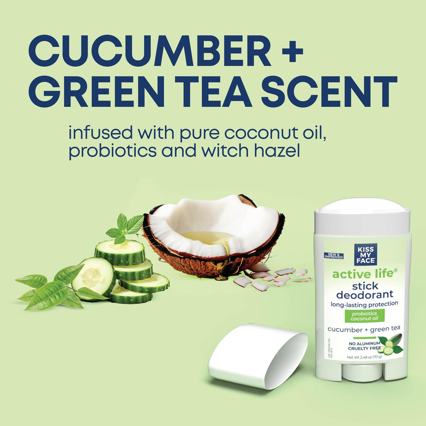 Kiss My Face Cucumber Green Tea 3 Pack Stick Deodorant Beauty and Personal Care Kiss My Face