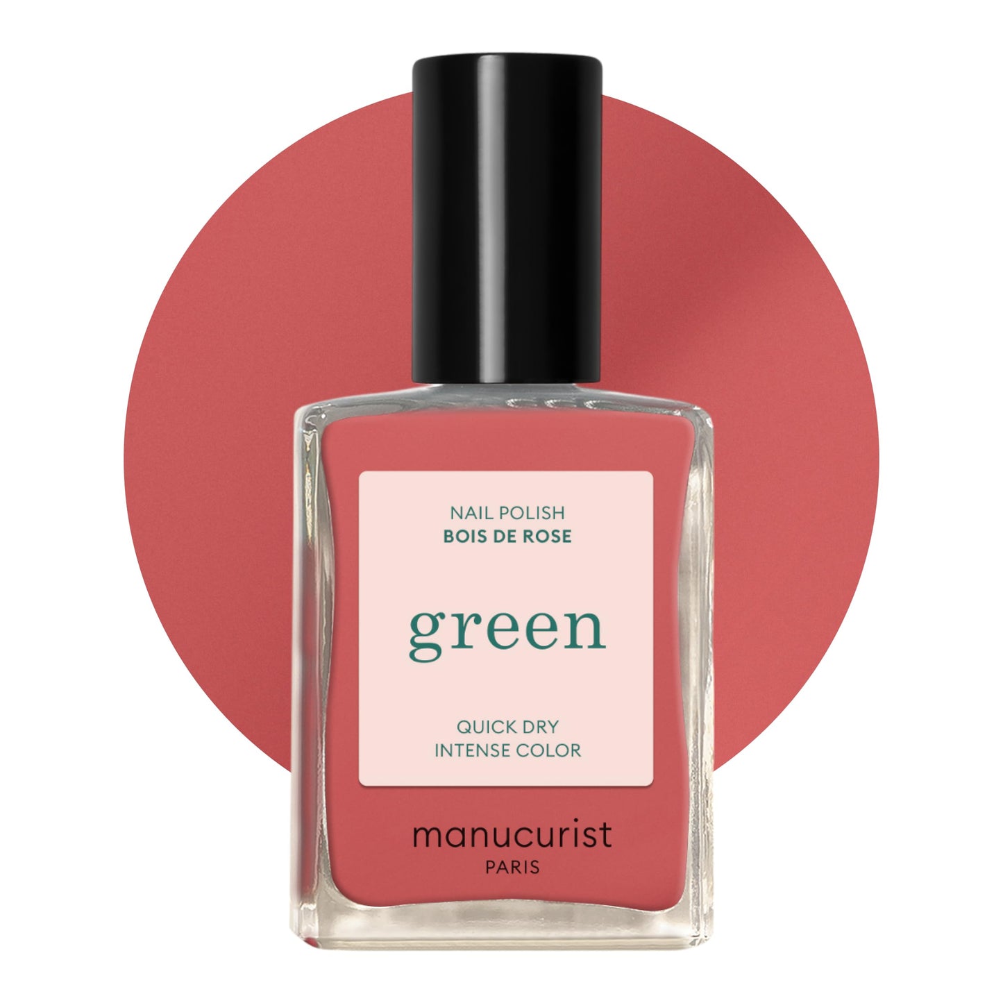 Manucurist Green Quick Dry Nail Polish Bois de Rose - Dusty Pink Nail Polish - 9-Free, Plant-Based and Vegan - Non Toxic - Natural Classic - Nails Beauty and Personal Care Manucurist Default Title
