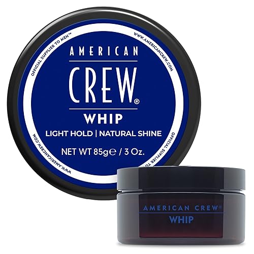 American Crew Men's Whip Styling Cream, Like Hair Gel with Light Hold & Natural Shine, Stocking Stuffer for Him, 3 oz