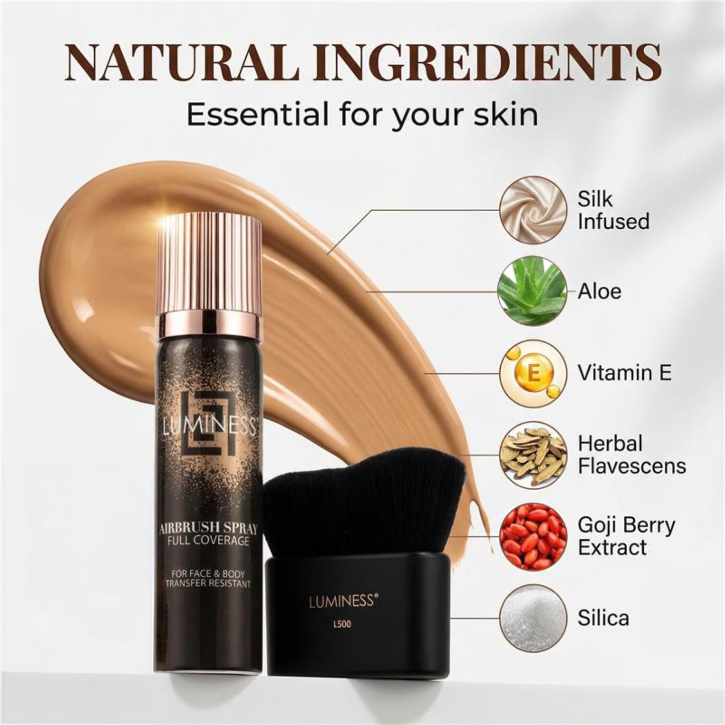 LUMINESS Transfer Resistant Airbrush Body Coverage - Tattoo Cover Up Makeup Waterproof Full Coverage Foundation for Leg and Body, Bronzer & Tattoo Beauty and Personal Care LUMINESS