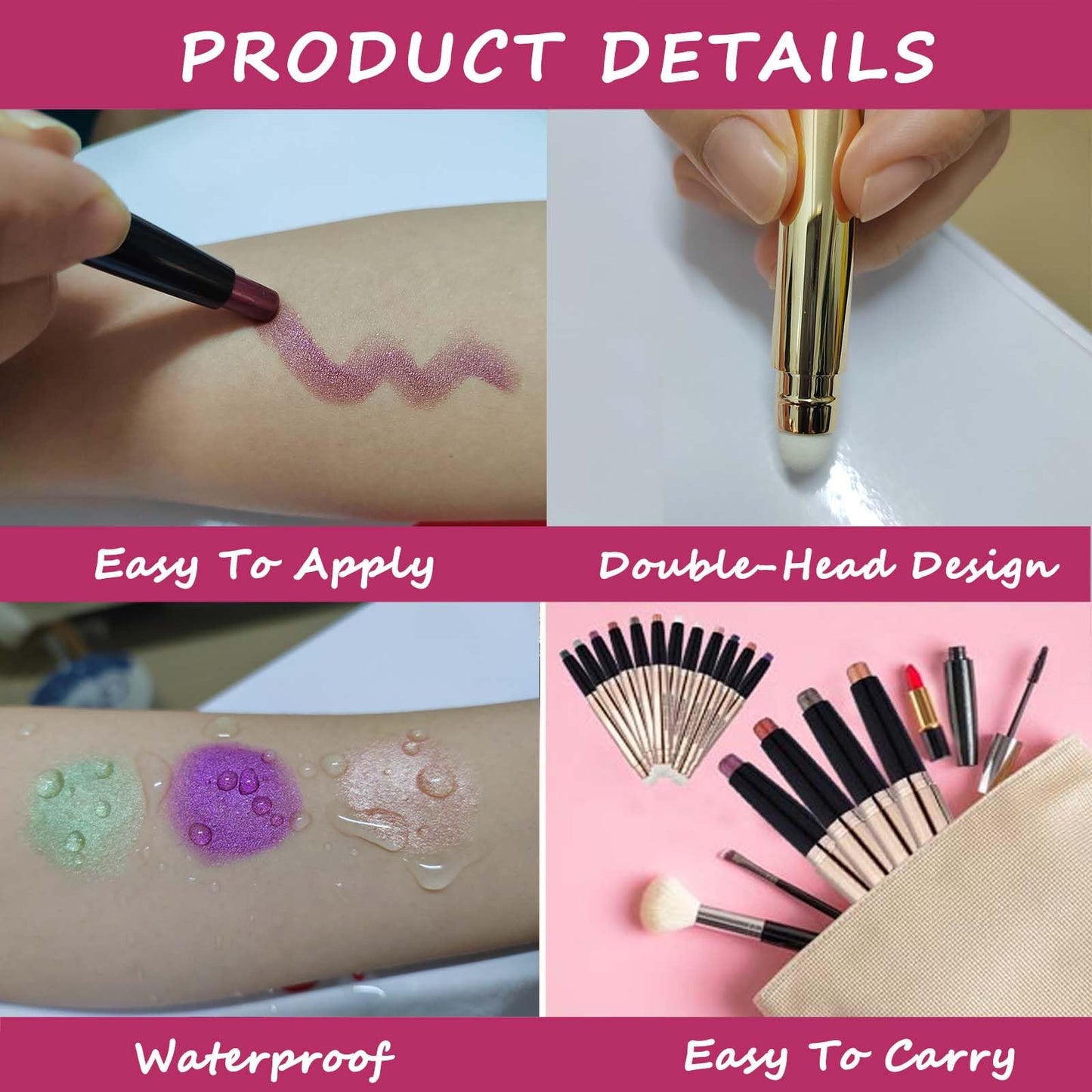 MAY FOLTREN Waterproof Hypoallergenic Eyeshadow Pencil in Orchid Shimmer #09