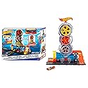 Hot Wheels City Super Twist Tire Shop Playset, Spin The Key to Make Cars Travel Through The Tires, Includes 1 Car, Gift for Kids 4 to 8 Years Old…