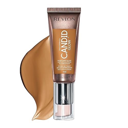 Revlon PhotoReady Candid Glow Moisture Glow Anti-Pollution Foundation with Vitamin E and Prickly Pear Oil, Anti-Blue Light Ingredients, without