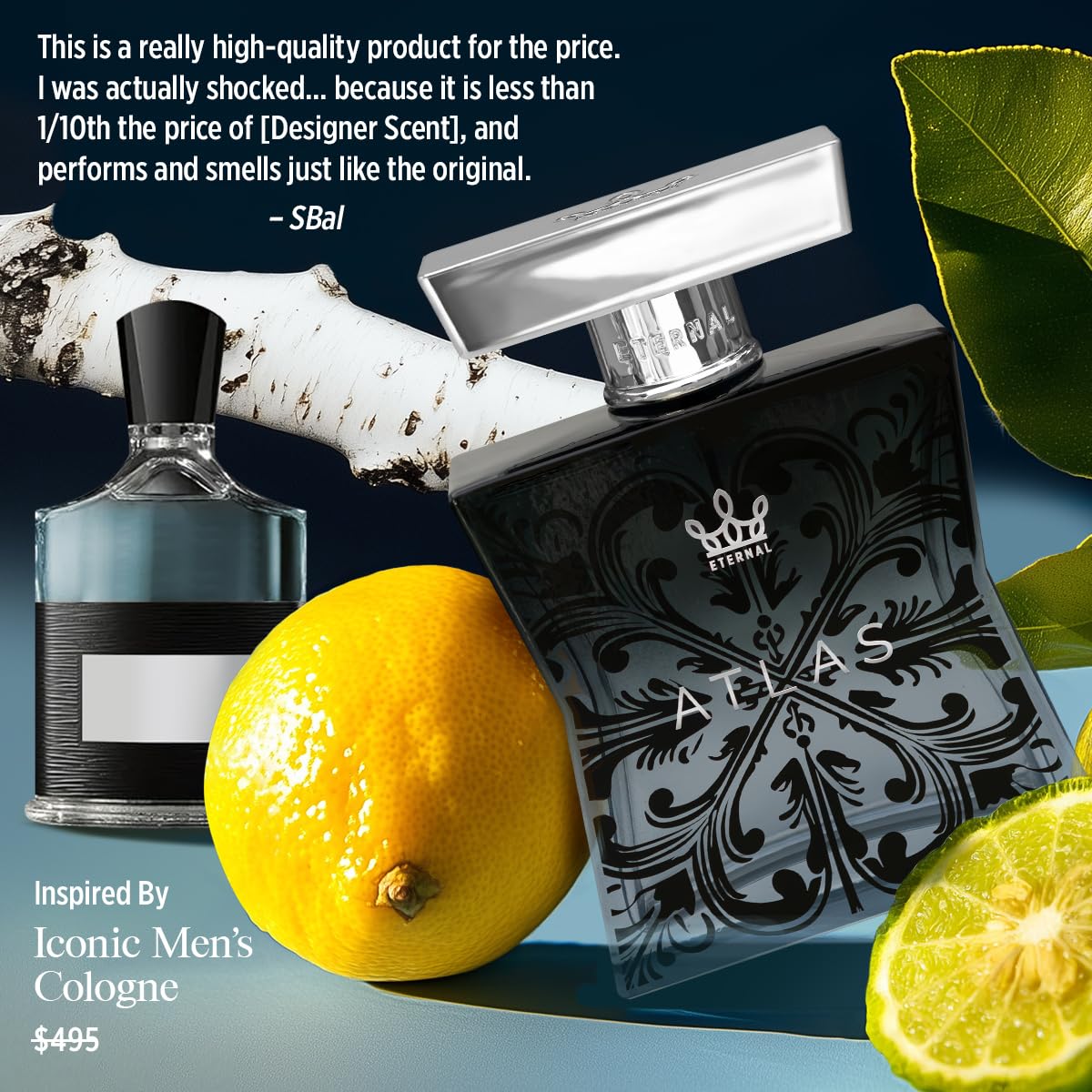 Eternal Fragrance - Eternal Atlas - Inspired by Iconic Men's Cologne - 3.4 oz (100ml) - Eau de Parfum - Long-lasting - Vegan - Clean Ingredients Beauty & Personal Care Eternal Fragrance