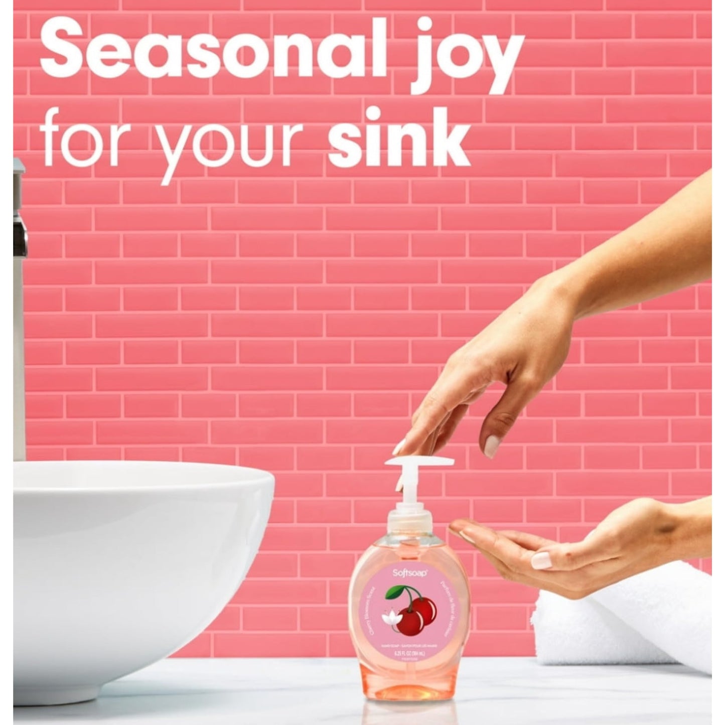 Softsoap Liquid Hand Soap with Pump, Limited Edition Summer Scents, 6.25 Fl Oz, 6 Pack (Cherry Blossom)