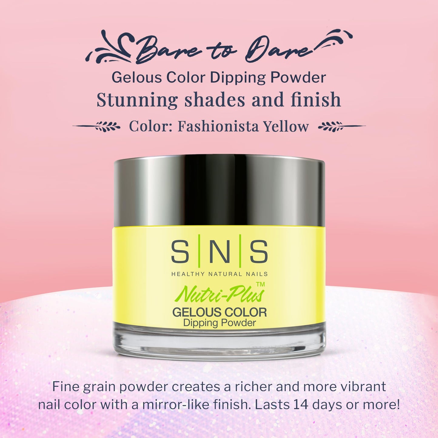 SNS Nail Dip Powder, Gelous Color Dipping Powder - Fashionista Yellow (Yellow/Pastel Cream) - Long-Lasting Acrylic Nail Color & Polish Lasts 14 Days Beauty & Personal Care SNS Healthy Natural Nails