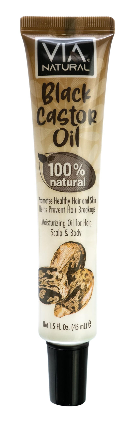 Via Natural 100% Natural Black Castor Oil 1.5 Fl Oz (Pack of 1)