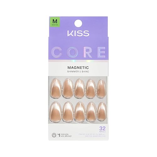 Kiss Core, Press On Nails, Nail glue included, 'Amazon Falls', Beige, Medium Size, Almond Shape, Includes 32 Nails, 2g Glue, 1 Manicure Stick, 1 Mini Beauty & Personal Care KISS