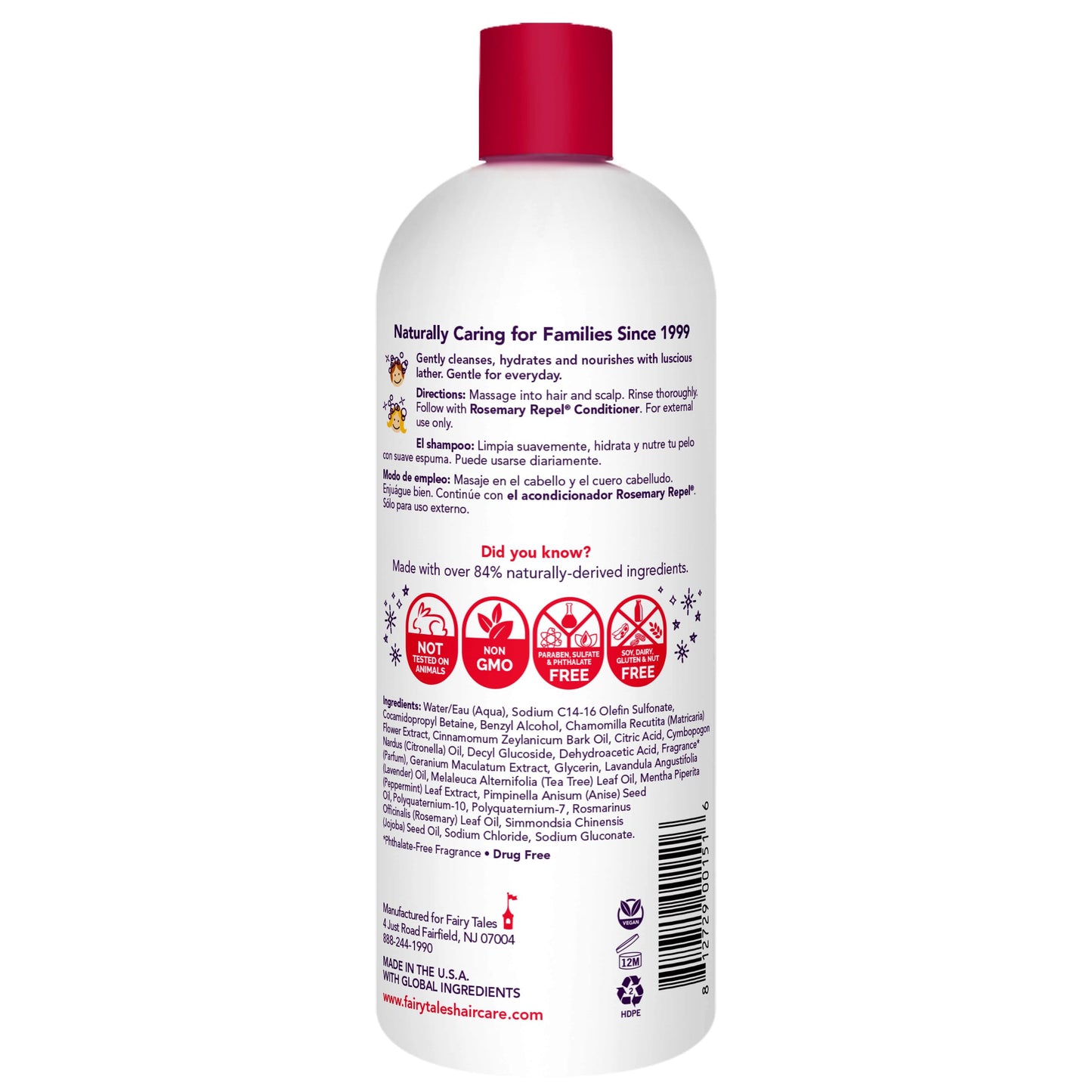 Fairy Tales Rosemary Repel Daily Kids Shampoo- Kids Like the Smell, Lice Do Not, 32 fl oz. (Pack of 1)