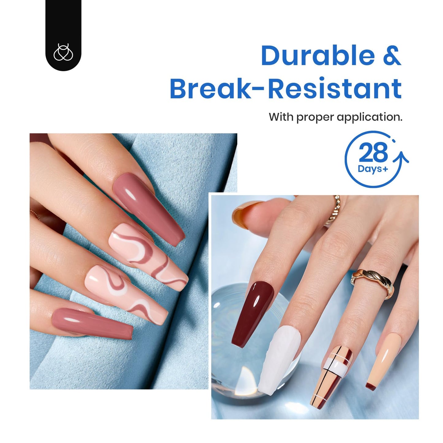 Beetles Acrylic Nails Kit 500Pcs Long Coffin Pre-Shaped Clear Full Cover Soft False Nails, Nail Tips Soak Off Easy Nail Extension Set for DIY Nails