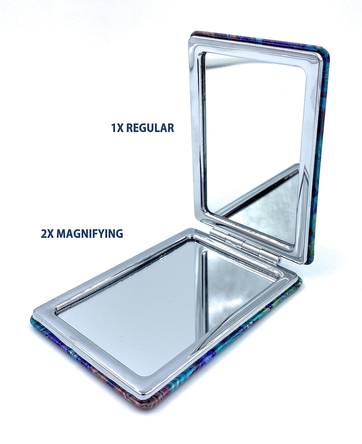 Aeisage Small Hand Mirror Rectangular Compact Magnifying Mirrors Mini Pocket Purse Mirror Compact Travel Mirror Water Lilies Gifts for Women