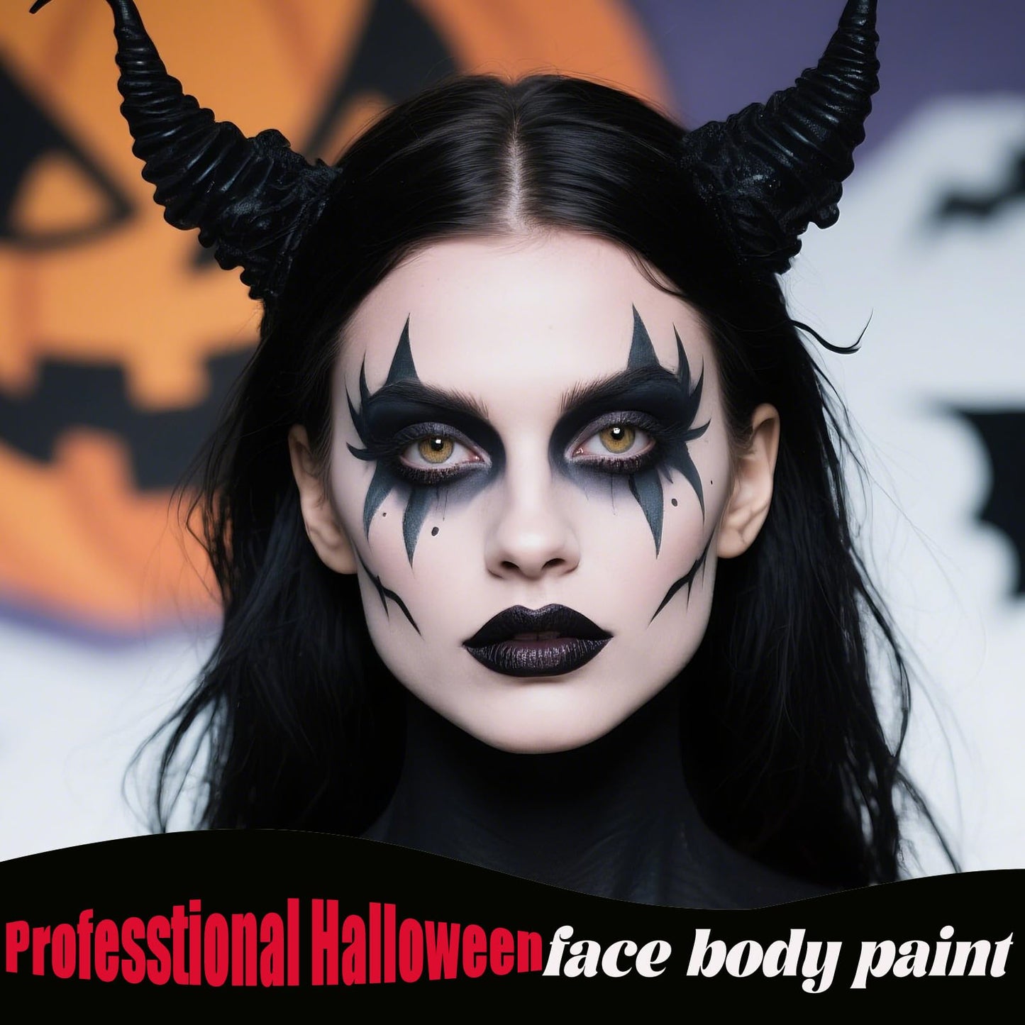 Black Face Body Paint,Water Based Cream Face Paint Halloween Makeup,Black Face Paint For Adult Carnival Cosplay Halloween SFX Skull Joker Zombie