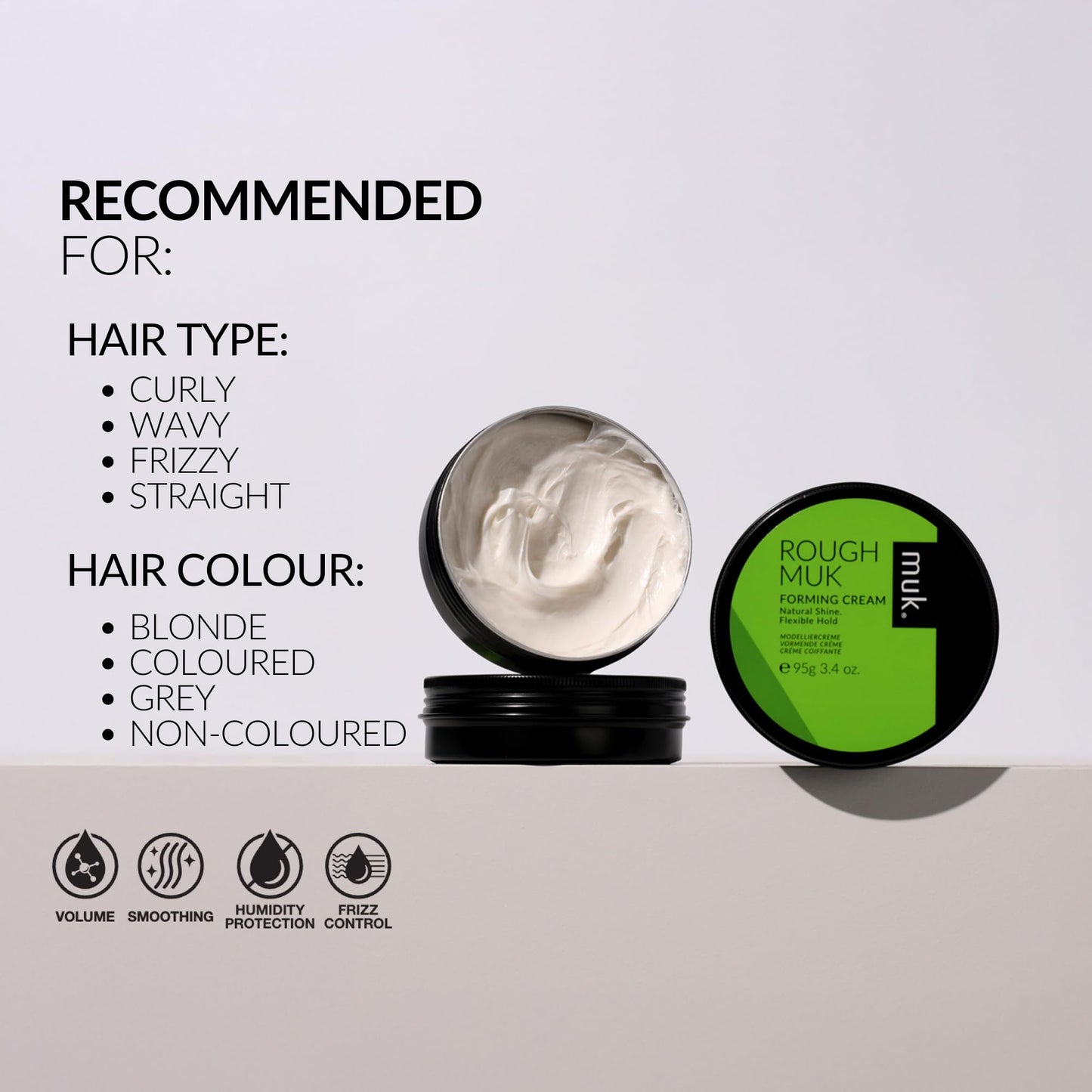 MUK. Haircare Rough Flexible Hold Forming Cream, Natural Sheen Cream - 3.4oz