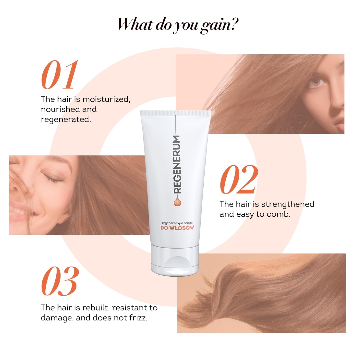Regenerum - Hair Regenerating Serum - Intensive Care for Dry, Weak, and Damaged Hair with Nourishing and Hydrating Ingredients - 125ml
