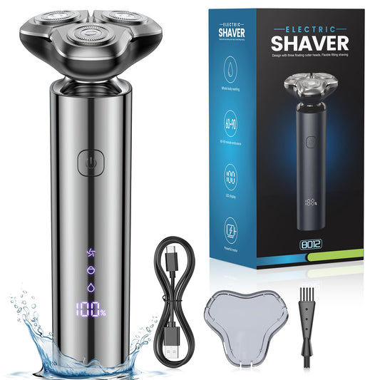 Electric Razor for Men,Electric Shavers for Men,3-Blade Rotary Shaving System,Waterproof Wet Dry Cordless Razor,Touch Switch,Type-C Fast Beauty and Personal Care Fleaks Funly