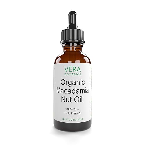 Vera Botanics ORGANIC MACADAMIA NUT OIL 100% Pure & Natural, Unrefined, Cold-Pressed For Face, Dry Skin, Nails, Lips, Body & Hair - Reduce Hair