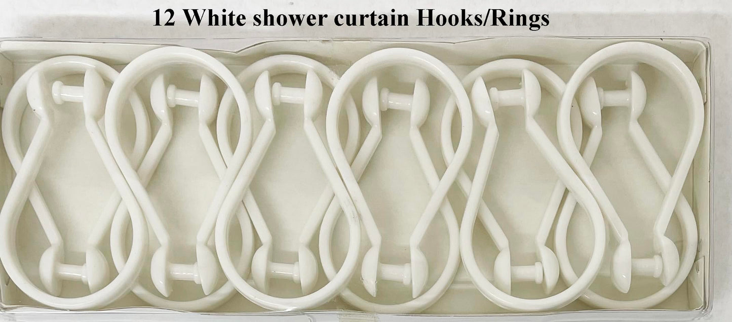 Shower Curtain Floral Design, 12 Hooks, Vinyl Lace Textured, Clear, 72x72 Inches