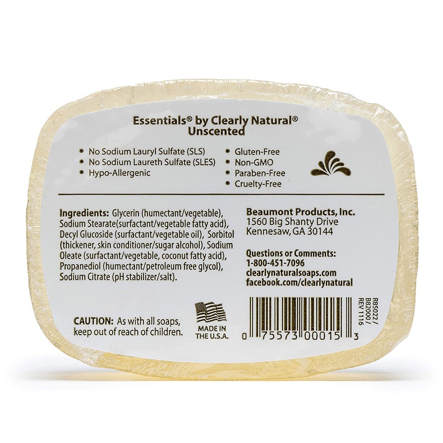 Clearly Naturals Unscented Glycerin Soap (12x4 Oz)12