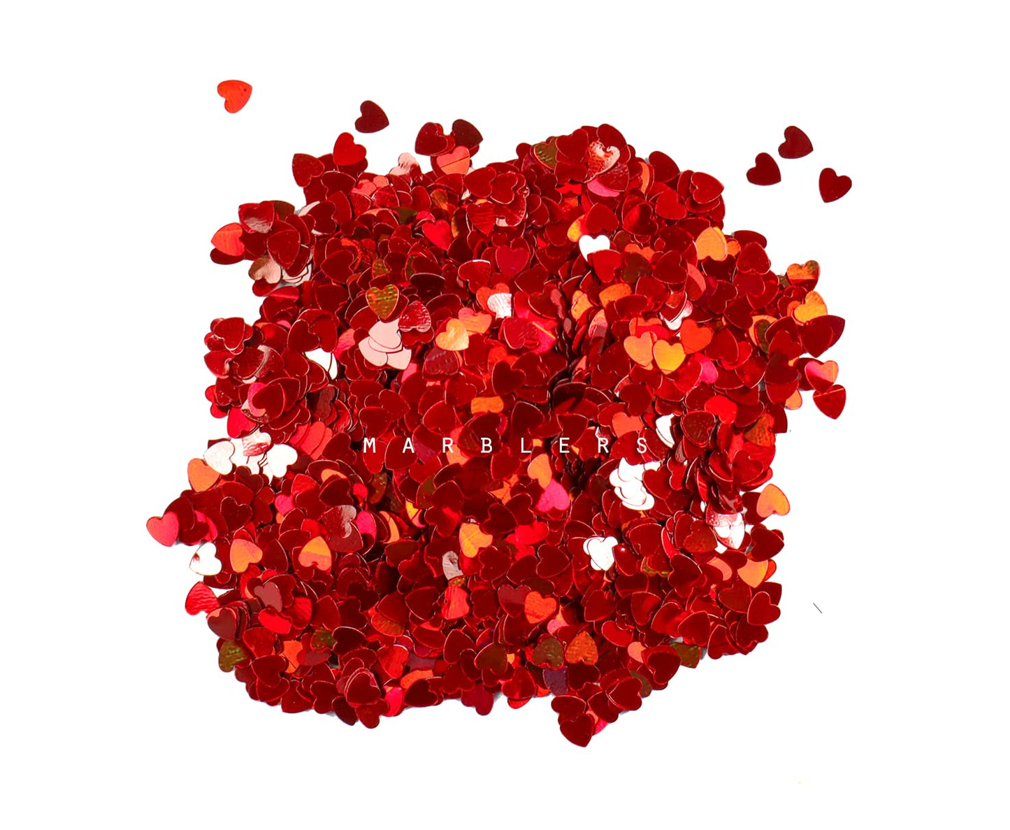 MARBLERS [Heart] Shape Glitter for Body & Face 0.11oz (3g) | Flake | Non-Toxic | Vegan | Cruelty-Free | Eyeshadow, Nail Polish, Nail Art | Festival