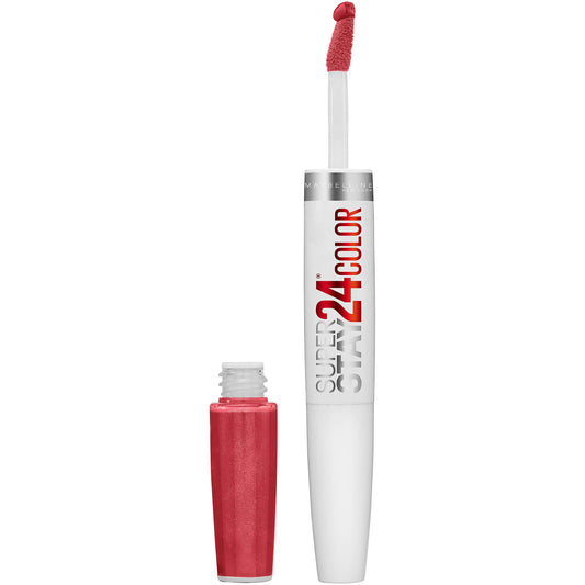 Maybelline Super Stay 24, 2-Step Liquid Lipstick Makeup, Long Lasting Highly Pigmented Color with Moisturizing Balm, Continuous Coral, Coral Pink, 1