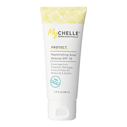 MyCHELLE Dermaceuticals Solar Defense SPF 30 (2.3 Fl Oz) - Moisturizing Reef Safe Sunscreen with Red Algae Extract and Kukui Oil - Travel Size Zinc