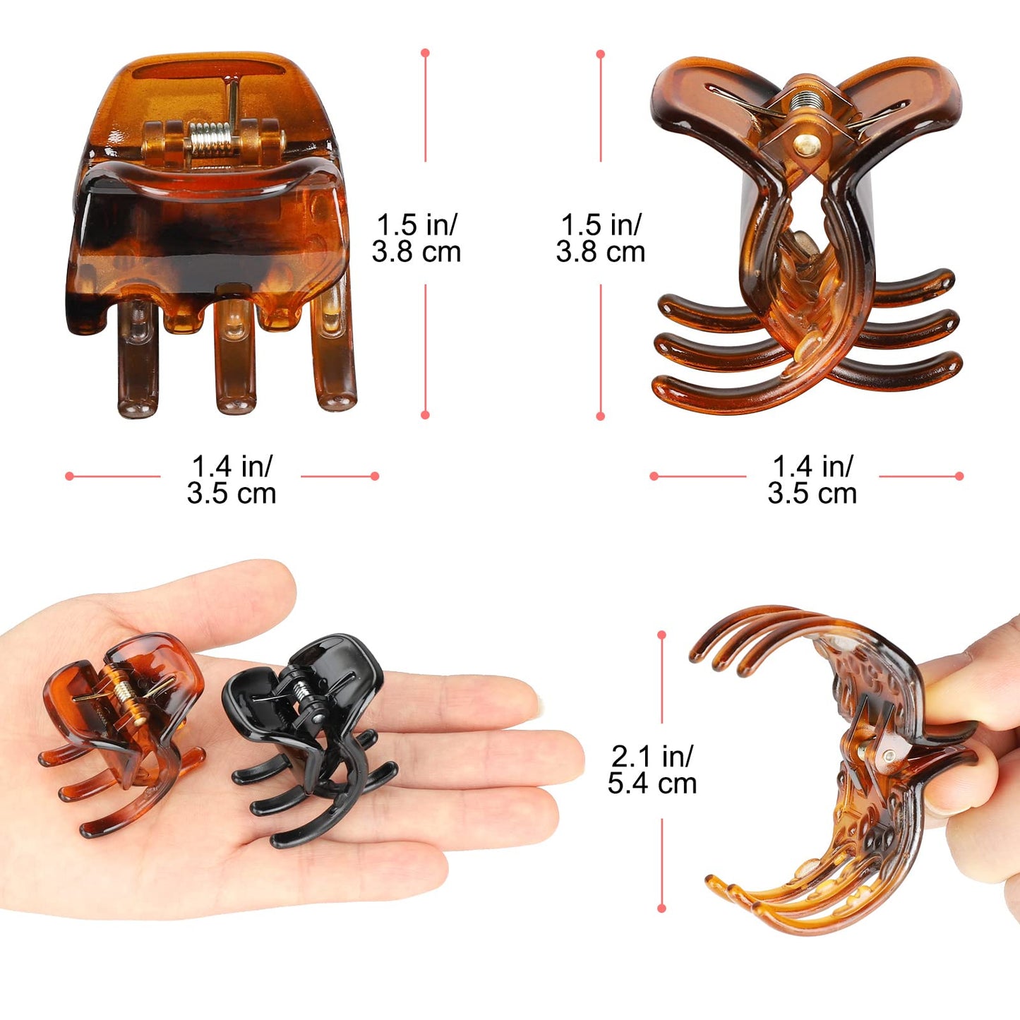 6 Pieces Hair Claw Clips, Morhom 1.3 Inch Jaw Clips for Thick or Medium Hair Beauty and Personal Care Morhom