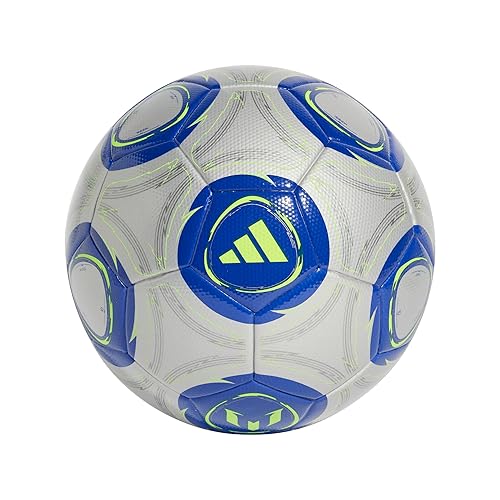 adidas Messi League Ball - Seamless Surface, Butyl Bladder, Messi Printed Logo, Ideal for Training Sessions and Matches (Silver Metallic/Lucid…